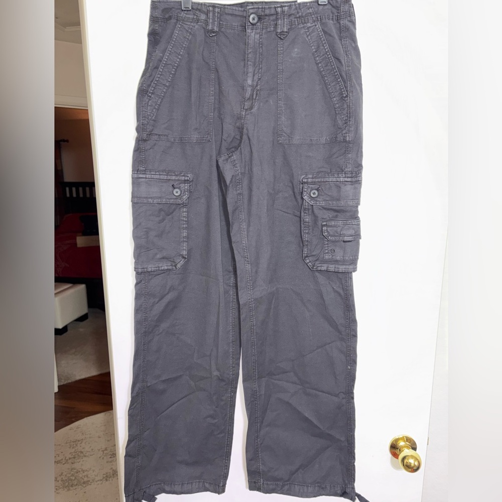 American Eagle Off Black Baggy Joggers Cargo Pants NWT-10L